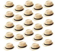 Lasnten Lot de 24 chapeaux Fedora des années 1920 en vrac pour homme et femme, circonférence 60 cm (beige)