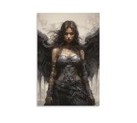 LASOQUAN Poster décoratif sur toile représentant des anges, femme noire, affiche et image d'art moderne pour chambre à coucher (30 x 45 cm)