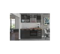 LASSEN Cuisine complete L 180 cm avec meuble four et plans de travail 6 éléments Mater