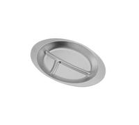 L'assiette à collation en acier inoxydable est exquise et pratique pour un usage domestique - Assiette à frites en forme de C (argent)