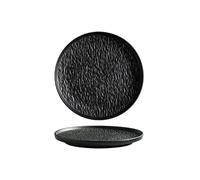 L'assiette à steak givrée en céramique est exquise et pratique pour un usage domestique - 20,3 cm - noir givré.