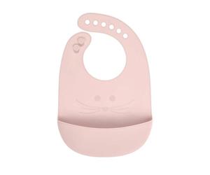 Lassig - Bavoir silicone avec poche Little Chums Souris rose