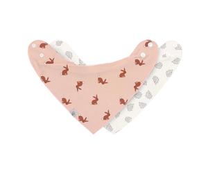Lassig - Lot de 2 bavoirs bandanas avec col bénitier - Little Forest Lapin