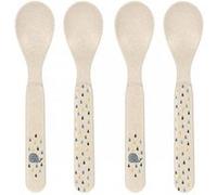 Lot de couverts bébé Lassig - Lot de 4 cuillères Little Water Baleine beige