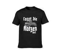 Lasst Die Katzen Los 2 Katze, Panzer, Tiger Print Unisex T-Shirts Men Tee Cotton Tops Black Shirt M
