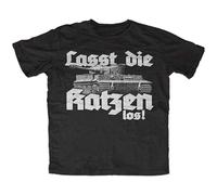 Lasst Die Katzen Los Print Unisex T-Shirts Men Tee Cotton Tops Black Shirt S