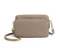 LassZone Petit sac à bandoulière pour femme en nylon imperméable pour téléphone portable, portefeuille, sac à main multi-poches pour femmes et filles, kaki, 7.9x5.11x2.75inch