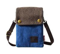 LassZone Petit sac à bandoulière pour femmes et filles en toile pour téléphone portable, sac à main léger pour femme, pochette, porte-monnaie, bleu, 7.1 x 5.0 x 1.5inch