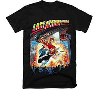 Last Action Hero Movie T Shirt Film Poster Unisex Shirt Round Neck Top Tees Short Sleeve T-Shirt Black Men's Shirt