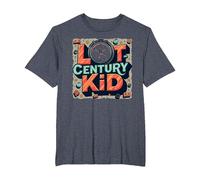 Last Century Kid Horloge rétro années 1900 avec étoiles T-Shirt, Homme Grandes Tailles, Bleu Chiné, 2X Tall