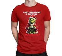 Last Christmas I Gave You Bla Bla Grinch T-shirt de Noël pour homme, rouge, XL