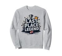 Last Place Legend Fantasy Football Loser Crown Trophée Sweatshirt, Unisexe pour Adultes, Gris Chiné, XXL