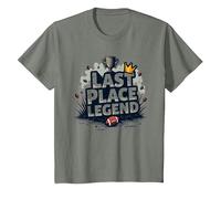 Last Place Legend Fantasy Football Loser Crown Trophée T-Shirt, Enfant, Vert Kaki chiné, 8 Ans