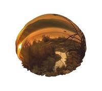 Last Sun Rays Bonnet de douche imperméable double couche pour femme, chapeau de bain réutilisable avec bande élastique, garde les cheveux au sec pour la douche et les soins de la peau