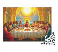 Last Supper 1000 Pièces Puzzle À Assembler Papier Recyclable Religious Art Sénior Puzzles Jeu De Fête Props Excellent Cadeau Idea pour Femmes and Men Both 38x26cm/1000pcs