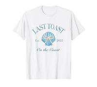 Last Toast on The Coast Seashell Pearl Bow Bachelorette Vibe T-Shirt