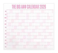 Lastdaytime Big A## Calendrier mural 2026 effaçable à sec - Très grand planificateur annuel pour la maison et le bureau, organisation à code couleur avec étiquettes réutilisables (rose)
