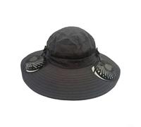 Lastdaytime Chapeau de pêche avec chargeur USB - Large bord - 3 vitesses de vent réglables - Seau de refroidissement pour homme et femme - Pour randonnée, pêche, camping, plage, maison - Noir non