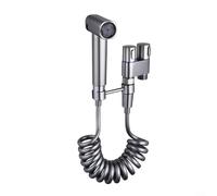 Lastdaytime Ensemble pulvérisateur de bidet pour toilettes avec support en laiton et tuyau en polyuréthane pour une utilisation polyvalente à la maison et le nettoyage du sol, gris