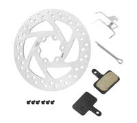 Lastdaytime Frein à disque de rechange 140 mm + plaquettes pour scooters Kukirin G2 G3 G4, kit de rotors en alliage argenté