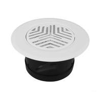Lastdaytime Grille d'aération réglable sans cadre, ronde ABS encastrée sortie d'air frais pour plafond ou mur (C)