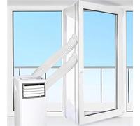 Lastdaytime Kit de joint de vidange de porte de climatisation mobile, avec double tuyau et fermeture éclair, joint de fenêtre, pour toutes les unités de climatisation (5 mètres)