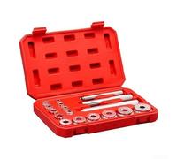 Lastdaytime Kit de montage de 17 pièces de roulement et de joint, avec outils d'entraînement pour réparation automobile, construction en aluminium, étui de rangement portable (rouge)