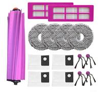 Lastdaytime Kit de rechange pour aspirateur robot Eureka J15 et Midea V16 avec brosse principale, filtre, serpillère, brosses latérales, sacs à poussière, grande capacité, installation rapide