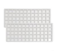 Lastdaytime Lot de 2 moules en silicone à 60 grilles pour glaçons, chocolats et bonbons compatibles avec les lyophilisateurs Harvest Right - Bacs moyens et grands (blanc)