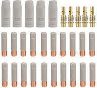 Lastdaytime MB15AK Buse de blindage de soudure avec revêtement de protection compatible avec TIG 15AK MIG MAG utilise un alliage d'aluminium et du cuivre Différentes tailles 0 8 1 0 1 2 mm (30 pièces