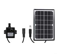 Lastdaytime Système de pompe à eau solaire 9 V 6 W 10 W Panneau avec pompe 5 V CC Débit 240 l/h et tube de 2 m pour fontaine extérieure et bassin Oxygénation (6 W)