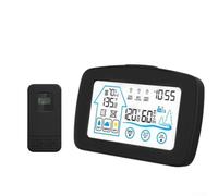 Lastdaytime Thermomètre hygromètre sans fil pour intérieur et extérieur avec surveillance en temps réel de la température et de l'humidité et écran LCD facile à lire (noir)