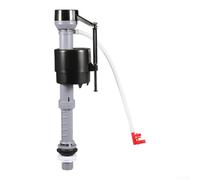 Lastdaytime Vanne de remplissage de toilettes réglable à six points avec fonctionnement silencieux et pince d'alimentation en eau compatible avec la plupart des réservoirs d'entrée par le bas (rouge)