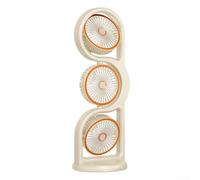 Lastdaytime Ventilateur tour portable alimenté par USB avec oscillation à 105 degrés et 5 réglages de vitesse pour bureau ou chambre à coucher (troisième impression beige)