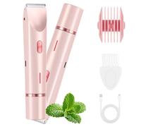 Lastlargely 2-in-1 Women's Body Shaver, Electric Bikini Trimmer for Women, Wet and Dry, for Underarms, Legs, Face, Arm (Pink)