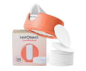 LastRound Disques démaquillants réutilisables - 7 disques en coton lavables - Disques en coton doux et durables pour le nettoyage du visage et le démaquillage des yeux - Pêche, Normale
