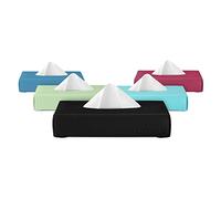 LastTissue® Boîte à mouchoirs réutilisable LastTissue - avec 18 lingettes en coton biologique doux, un porte-mouchoirs écologiques et durables et des mouchoirs en papier pour le nez (Noir)