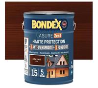 Lasure 2 En 1 Haute Protection - Chene Foncé Satin - Bondex - 5 L Chêne foncé G