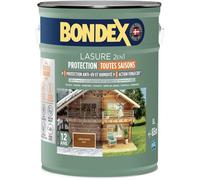 Lasure 2 en 1 protection extérieure - Chêne Foncé - Satin - Protection 12 ans - Toutes saisons - Bondex - 5L