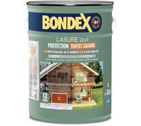 Lasure 2 en 1 protection extérieure - Teck - Satin - Protection 12 ans - Toutes saisons - Bondex - 5L