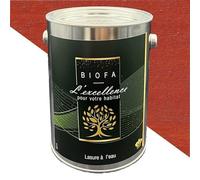 Lasure à l'eau Biofa 1L - pour bois intérieur et extérieur - Faible en COV (Acajou)