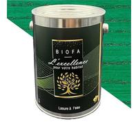 Lasure à l'eau Biofa 1L - pour bois intérieur et extérieur - Faible en COV (Vert)