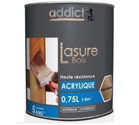Lasure bois acrylique satin haute résistance Teinte Chêne rustique 0.75L ADDICT