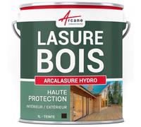 Lasure Bois Extérieur et Intérieur - Protection Bois Longue Durée Hydrofuge Anti-UV - Idéale Terrasse, Bardage, Chalet et Mobilier Bois - 1 L Ébène - ARCANE INDUSTRIES