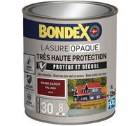 Lasure Opaque Très Haute Protection-Protège et Décore-Direct tous bois-Rendu parfait sans trace-1 L-Rouge Basque RAL 3004