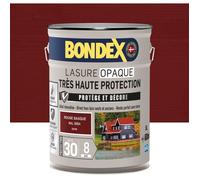 Lasure opaque Très haute protection - Rouge basque RAL 3004 satin - BONDEX - 5 L