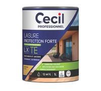 Lasure pour bois intérieur et extérieur à base d'acrylique transparent satiné 1L Cecil Professionnel