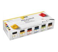 Lasure pour bois - KREUL - Set créatif 6 x 20 ml - Couleur Noir - Utilisation Extérieur - Support Bois