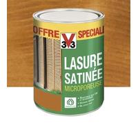 V33 Lasure Satinée Microporeuse Chêne moyen 3 L