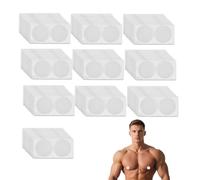 lasuroa 100 Pièces/50 Paires Cache-Tétons pour Hommes, Gardes de Téton Blancs en PE Protection Invisible Anti-Frottement pour la Course Salle de Gym Sport et Le Port Quotidien